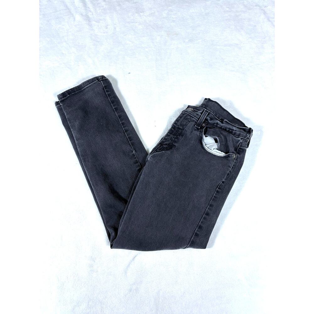 Levi's 502 Taper Jeans W29 L30 Faded Black Distressed